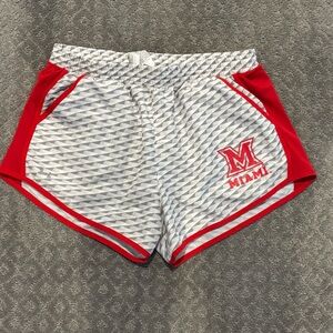 Under Armour Women's White and Red Athletic Shorts
